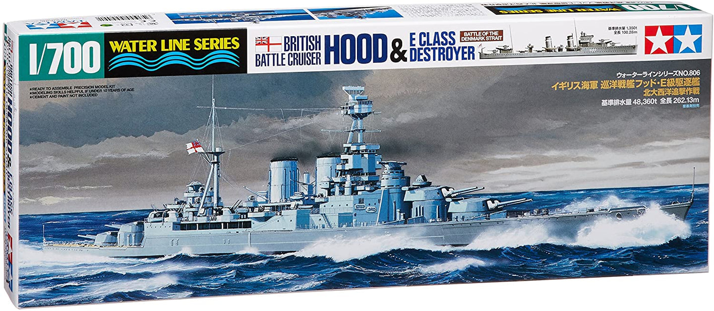 Tamiya 1/700 British Battleship Hood & E Class Destroyer 31806