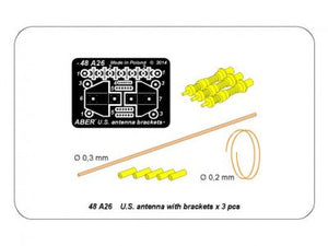 Aber 1/48 US Antenna and Brackets (Set of 3 pcs) 48 A26