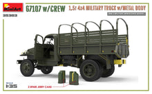Load image into Gallery viewer, MiniArt 1/35 US M3 G7107 4X4 Truck w/ Metal Body w/ Crew (3) 35383