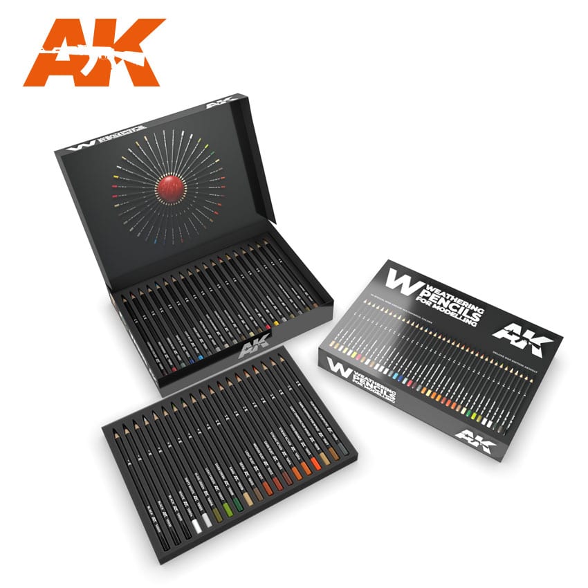 AK Interactive AK10047 Weathering Pencils for Modeling Deluxe Edition Box
