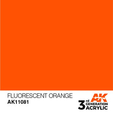 Load image into Gallery viewer, AK Interactive 3rd Gen Acrylic AK11081 Fluorescent Orange 17ml