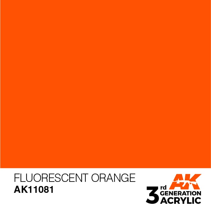 AK Interactive 3rd Gen Acrylic AK11081 Fluorescent Orange 17ml