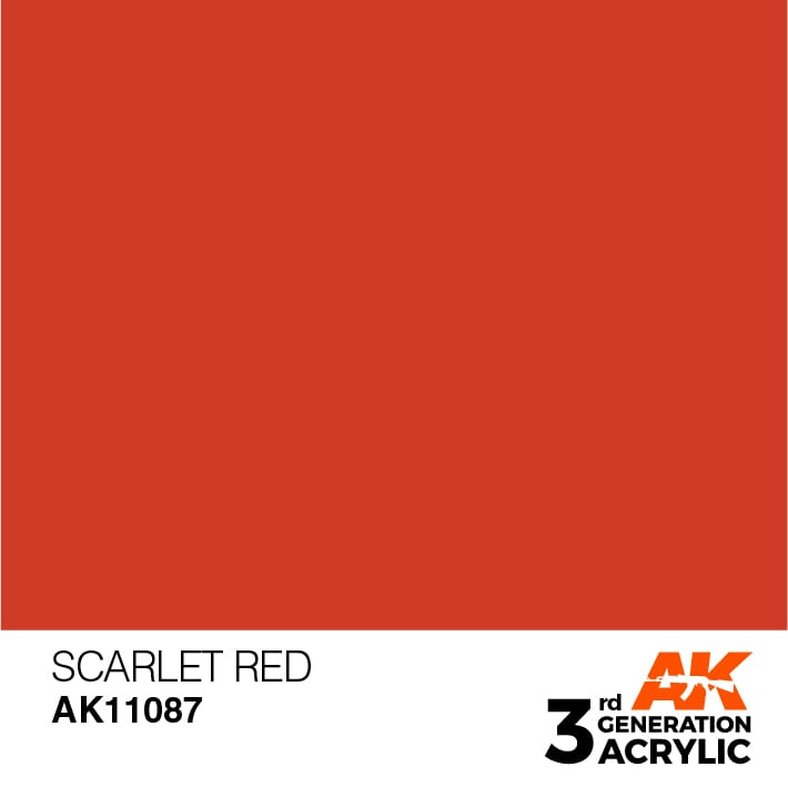 AK Interactive 3rd Gen Acrylic AK11087 Scarlet Red 17ml
