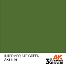 Load image into Gallery viewer, AK Interactive 3rd Gen Acrylic AK11149 Intermediate Green 17ml