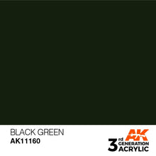 Load image into Gallery viewer, AK Interactive 3rd Gen Acrylic AK11160 Black Green 17ml