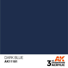 Load image into Gallery viewer, AK Interactive 3rd Gen Acrylic AK11181 Dark Blue 17ml