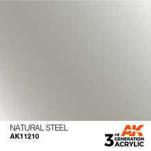 Load image into Gallery viewer, AK Interactive 3rd Gen Acrylic AK11210 Natural Steel 17ml