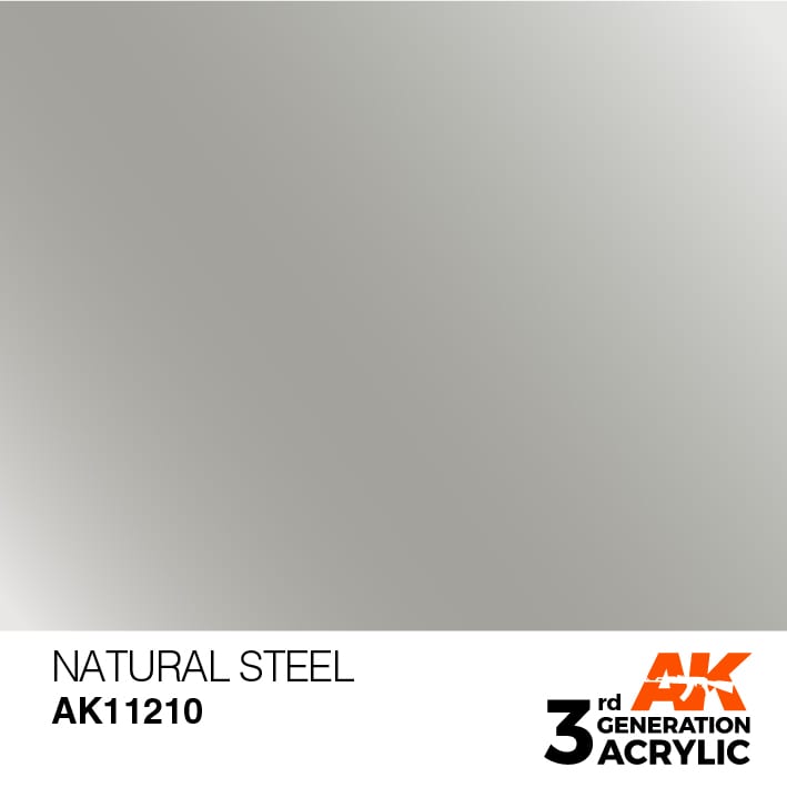AK Interactive 3rd Gen Acrylic AK11210 Natural Steel 17ml