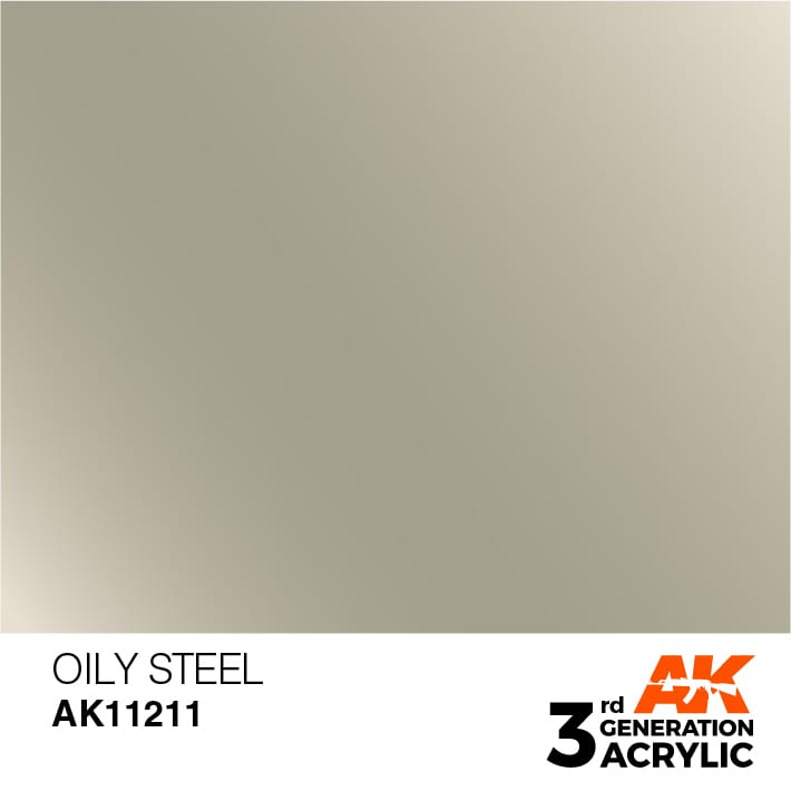 AK Interactive 3rd Gen Acrylic AK11211 Oily Steel 17ml