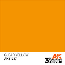 Load image into Gallery viewer, AK Interactive 3rd Gen Acrylic AK11217 Clear Yellow 17ml