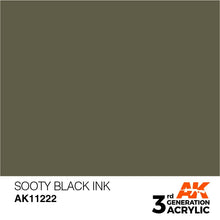 Load image into Gallery viewer, AK Interactive 3rd Gen Acrylic AK11222 Sooty Black INK 17ml