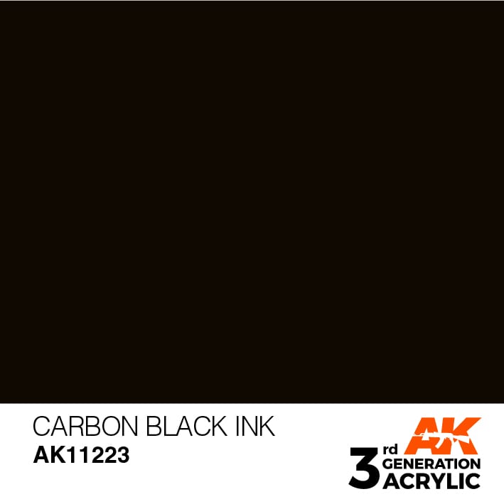 AK Interactive 3rd Gen Acrylic AK11223 Carbon Black INK 17ml