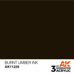 AK Interactive 3rd Gen Acrylic AK11229 Burnt Umber INK 17ml