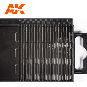 AK Interactive AK9015 Microbox HSS Twist Drills 0.3-1.6mm
