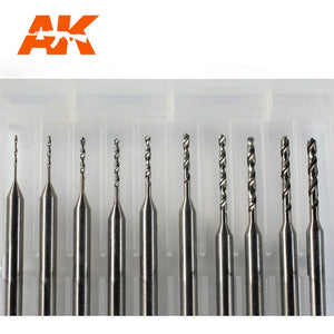 AK Interactive AK9043 Quick Change Drill Bits 0.4mm to 1.3mm (10)