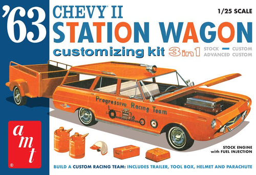 AMT 1/25 Chevy II Station Wagon w/ Trailer 1963 AMT1201