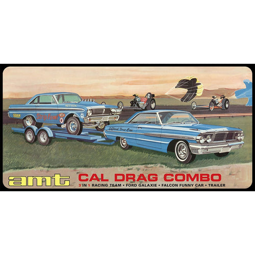 AMT 1/25 Ford Cal Drag Combo '64 Galaxie, Falcon Drag Car & Trailer AMT1223