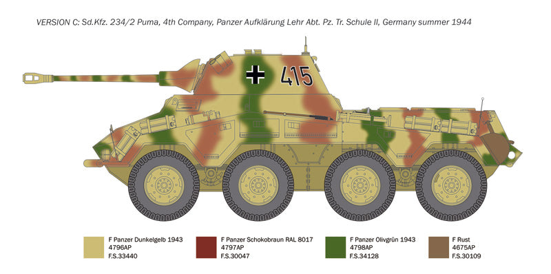 viering Schuldig Ashley Furman Italeri 1/35 German SdKfz 234/2 Puma Armored Car 6572 – Burbank's House of  Hobbies
