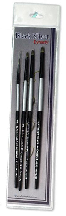 Dynasty Black Silver Paint Brush Set 1 (4) BS-SH-1 32881