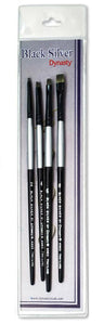 Dynasty Black Silver Paint Brush Set 5 BS-SH-5 (4) 32885