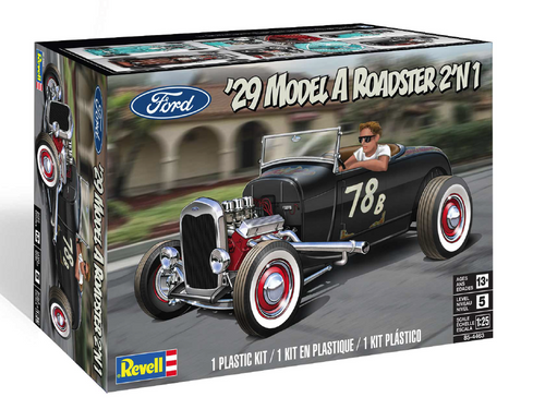 Revell 1/25 Ford '29 Model A Roadster 2 'N 1 Kit 854463