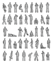 Load image into Gallery viewer, Ion Models 1/350 British Royal Navy Figures Chilling on Deck R350-001'