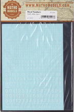 Load image into Gallery viewer, Matho Models Numbers Decals - small, white, type 1 80003