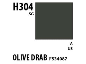 Mr. Hobby Aqueous H304 Semi-Gloss Olive Drab FS34087 10ml