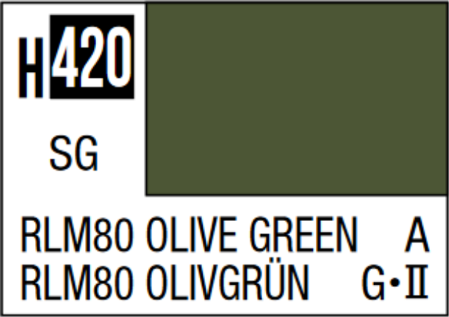 Mr. Hobby Aqueous H420 Semi-Gloss RLM80 Olive Green 10ml