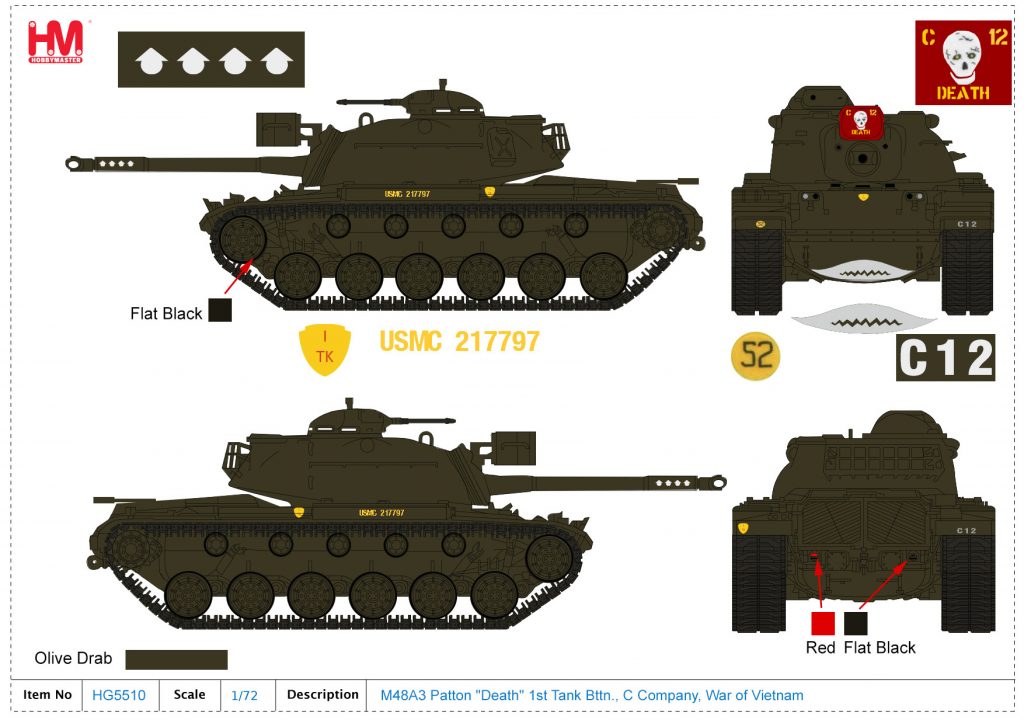 HobbyMaster 1/72 Prebuilt  M48A3 Patton 