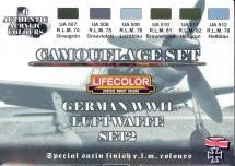 Lifecolor CS07 German WWII Luftwaffe #2 Camouflage Acrylic Set 22ml (6)