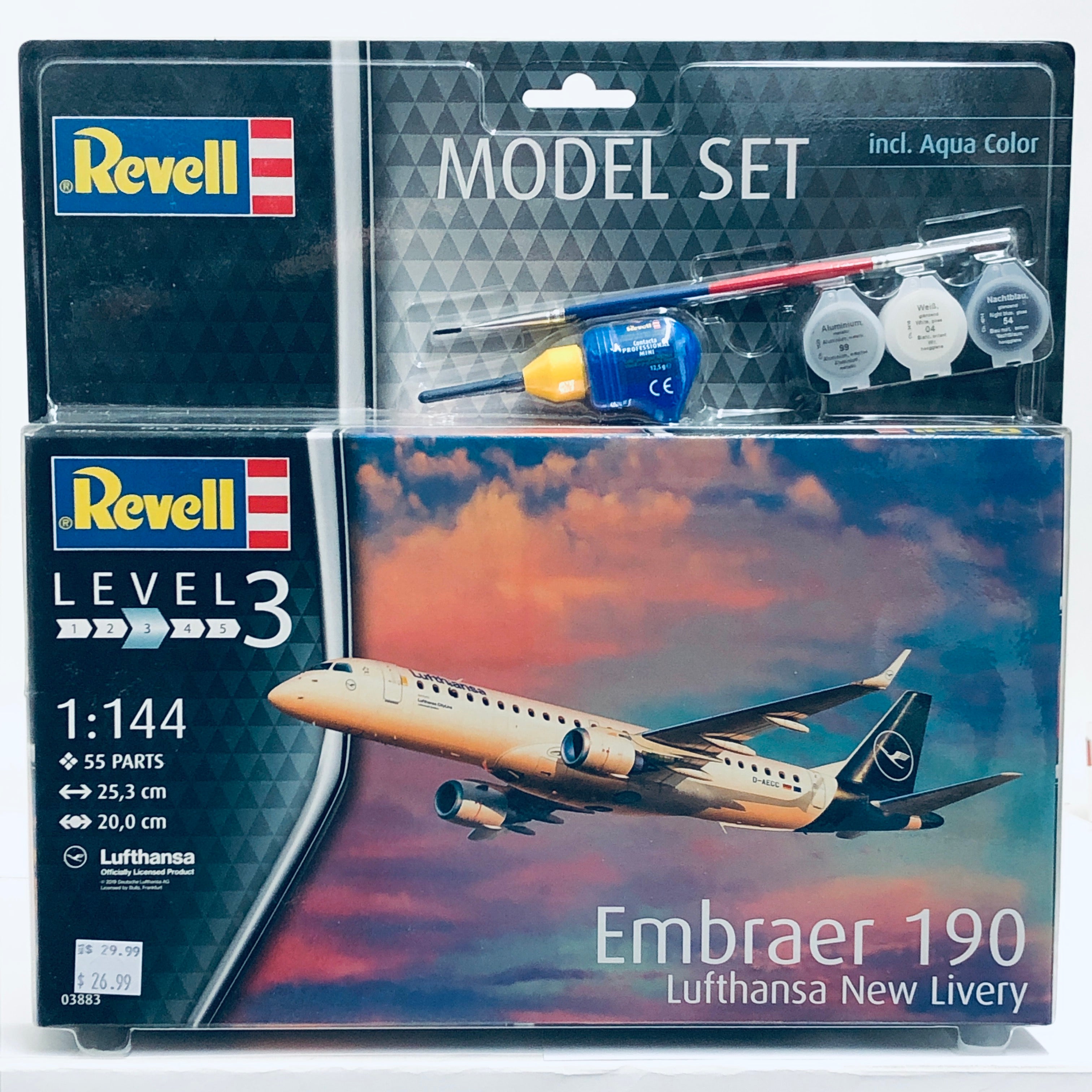 Revell Gift Set 1/144 Lufthansa Embraer 190 63883 – Burbank's