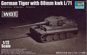 Trumpeter 1/72 German Tiger w/ 88mm KwK L/71 07164 SALE