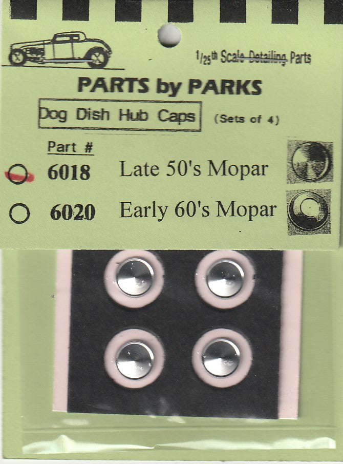 Parts by Parks 1/24-25 Late 50's Mopar Hub Caps Aluminum (4) 6018