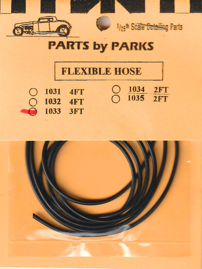 Parts By Parks 1/24-1/25 Hollow/Flexible 2 Rubber Hose x 3ft 1033 Parts By Parks 1/24-1/25 Hollow/Flexible 2 Rubber Hose x 3ft 1033