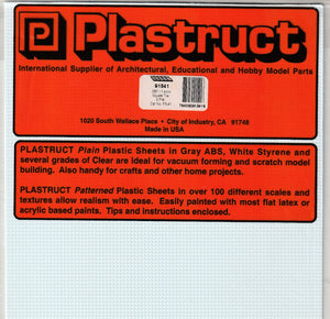 Plastruct 91541 Styrene 0.055" / 1.4mm Square Tile 12"x 7" (2)