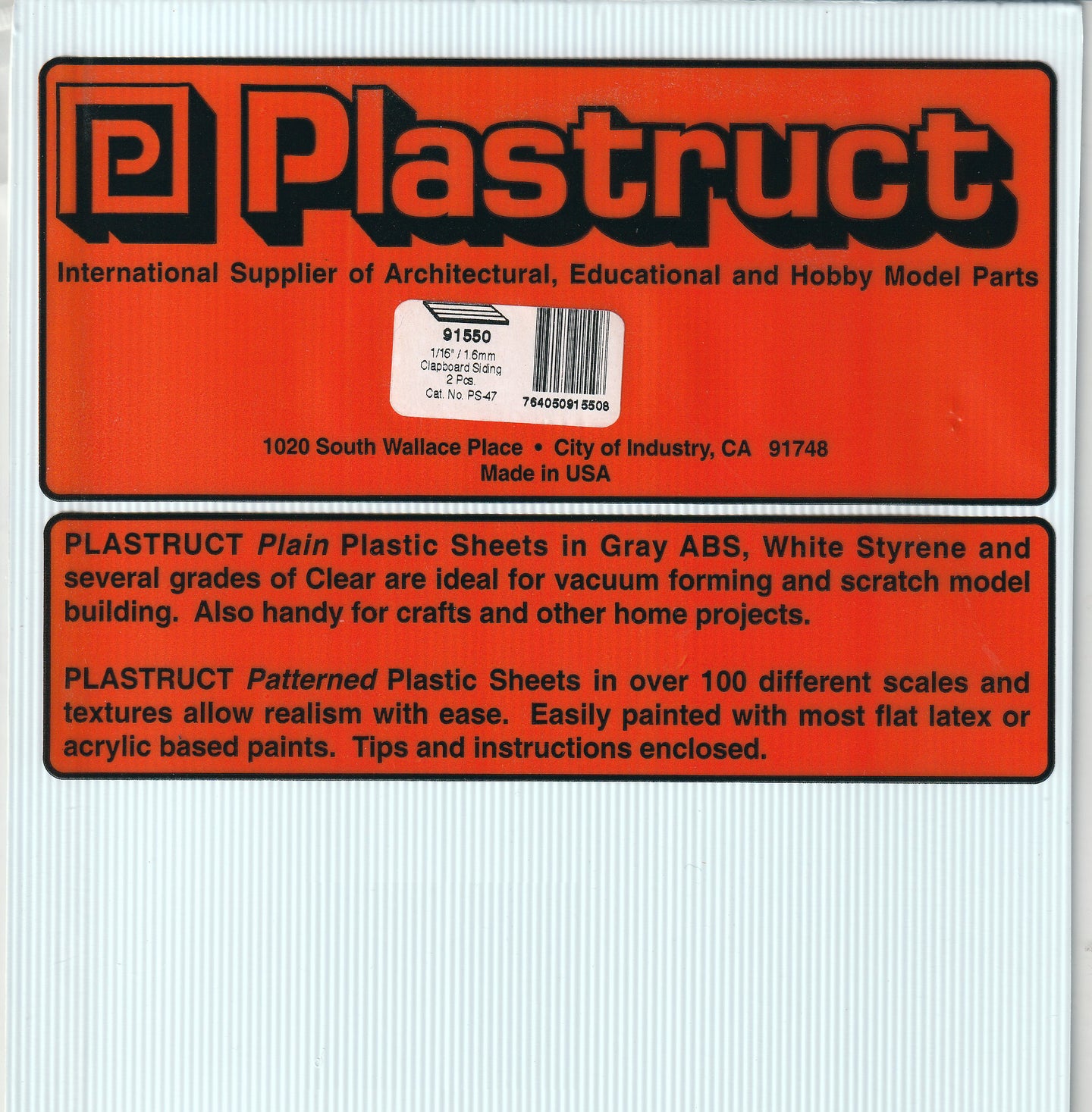 Plastruct 91550 Styrene 1/16