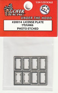 Gofer Racing 1/25 Photoetch License Plate Frames 20014