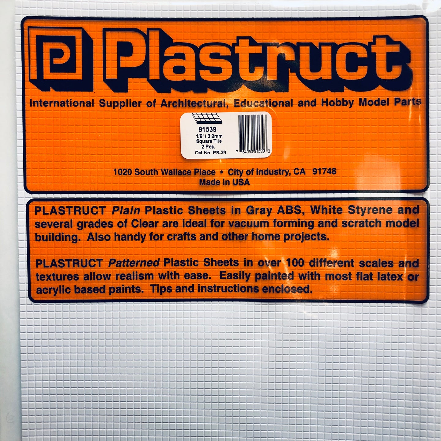 Plastruct 91539 Styrene 1/8