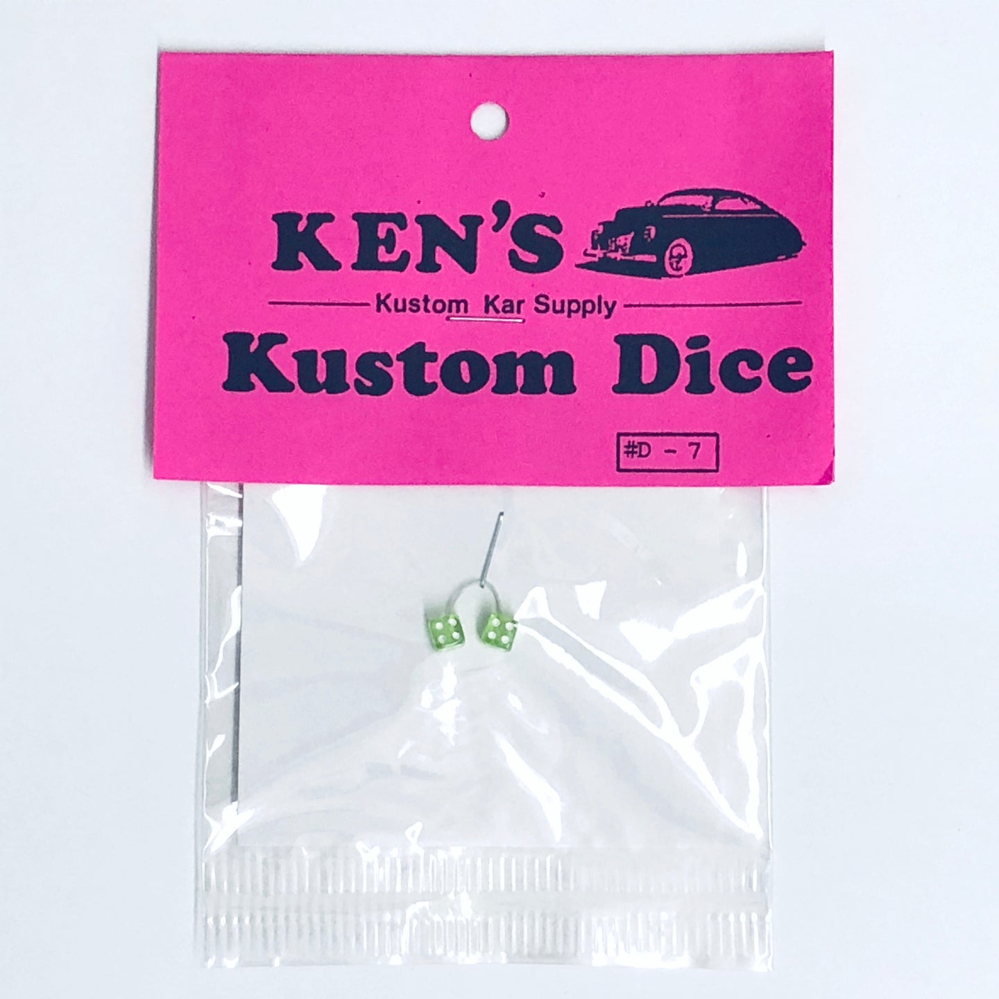 Ken's Kustom Dice D-7 Transparent Lime Green