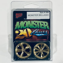 Load image into Gallery viewer, Hoppin Hydros 1/24 1/25 Monster 24s Fours Gold Bellagio Rims w/Tires 556G