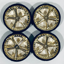 Load image into Gallery viewer, Hoppin Hydros 1/24 1/25 Monster 24s Fours Gold Bellagio Rims w/Tires 556G