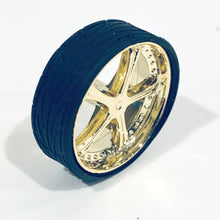 Load image into Gallery viewer, Hoppin Hydros 1/24 1/25 Monster 24s Fours Gold Bellagio Rims w/Tires 556G
