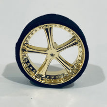 Load image into Gallery viewer, Hoppin Hydros 1/24 1/25 Monster 24s Fours Gold Bellagio Rims w/Tires 556G