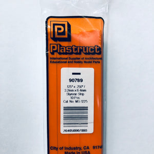 Plastruct 90789 Styrene Rectangle Strip 1/8"x 1/4"x 10" (10)