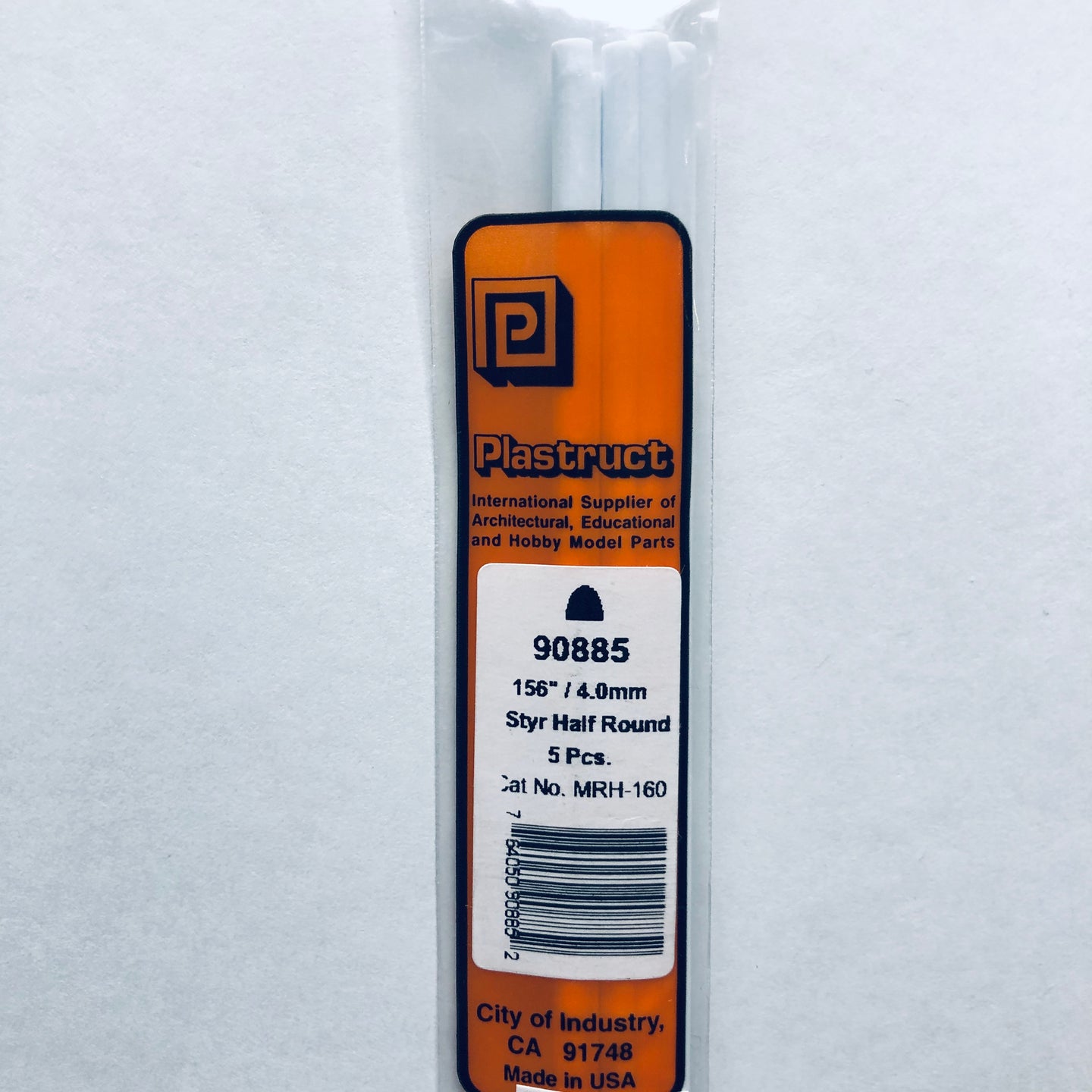 Plastruct 90885 Styrene Half Round Rod 5/32