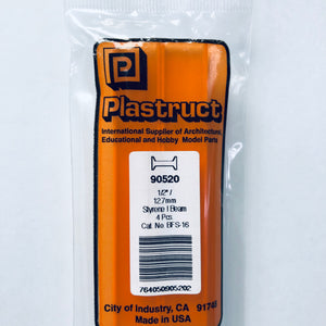 Plastruct 90520 Styrene I Beam 1/2"x 15" (4)