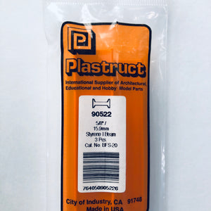 Plastruct 90522 Styrene I Beam 5/8"x 15" (3)