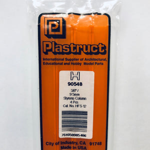 Plastruct 90548 Styrene H Column 3/8"x 15" (4)