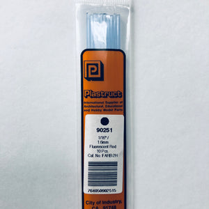 Plastruct 90251 Acrylic Fluorescent Blue Rod 1/16"(1.6mm) x 10" (10)
